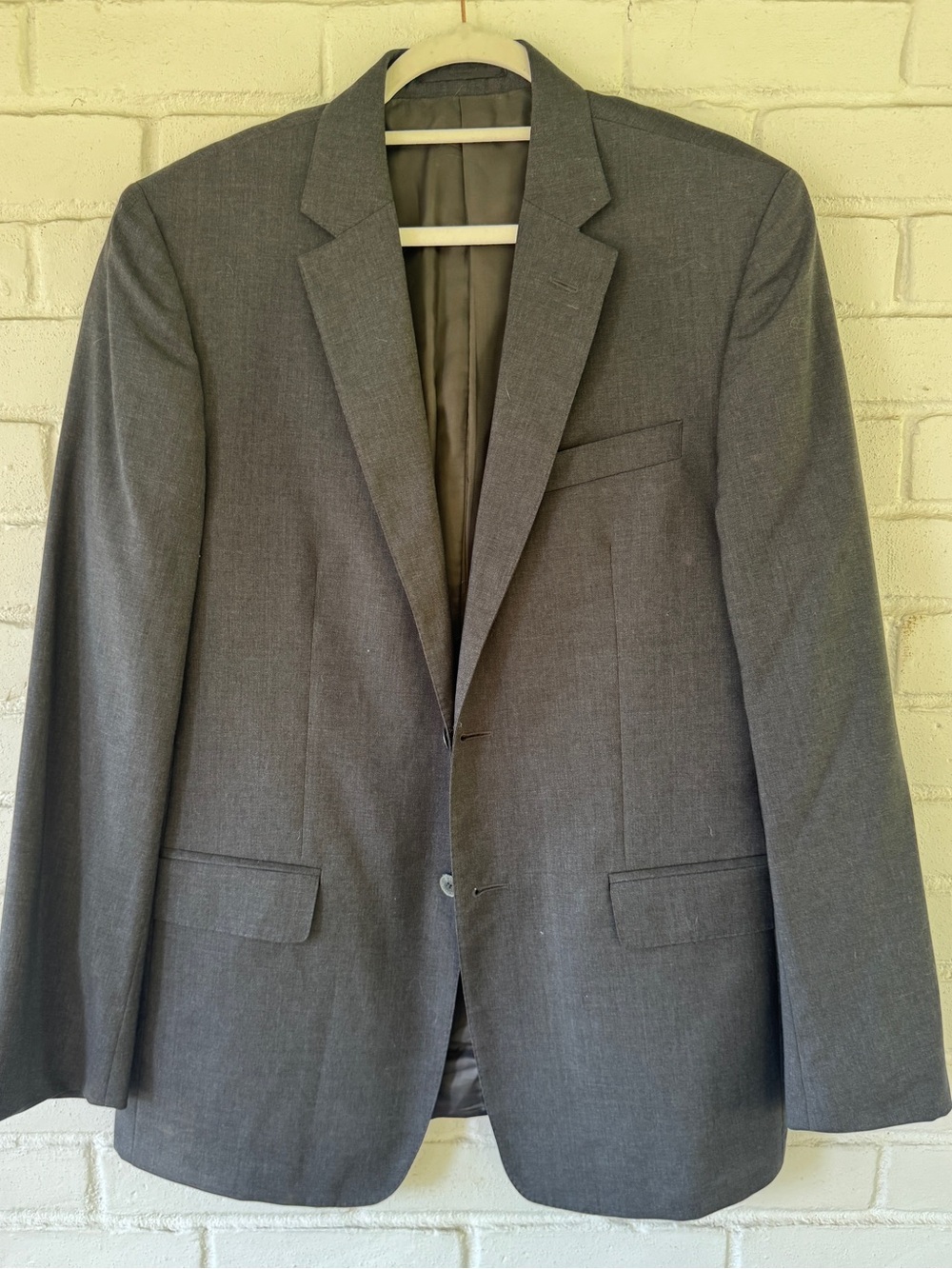 VALENTINO Single-Breasted Two Button Grey Wool Sport Coat Blazer - Mens 50 (IT)